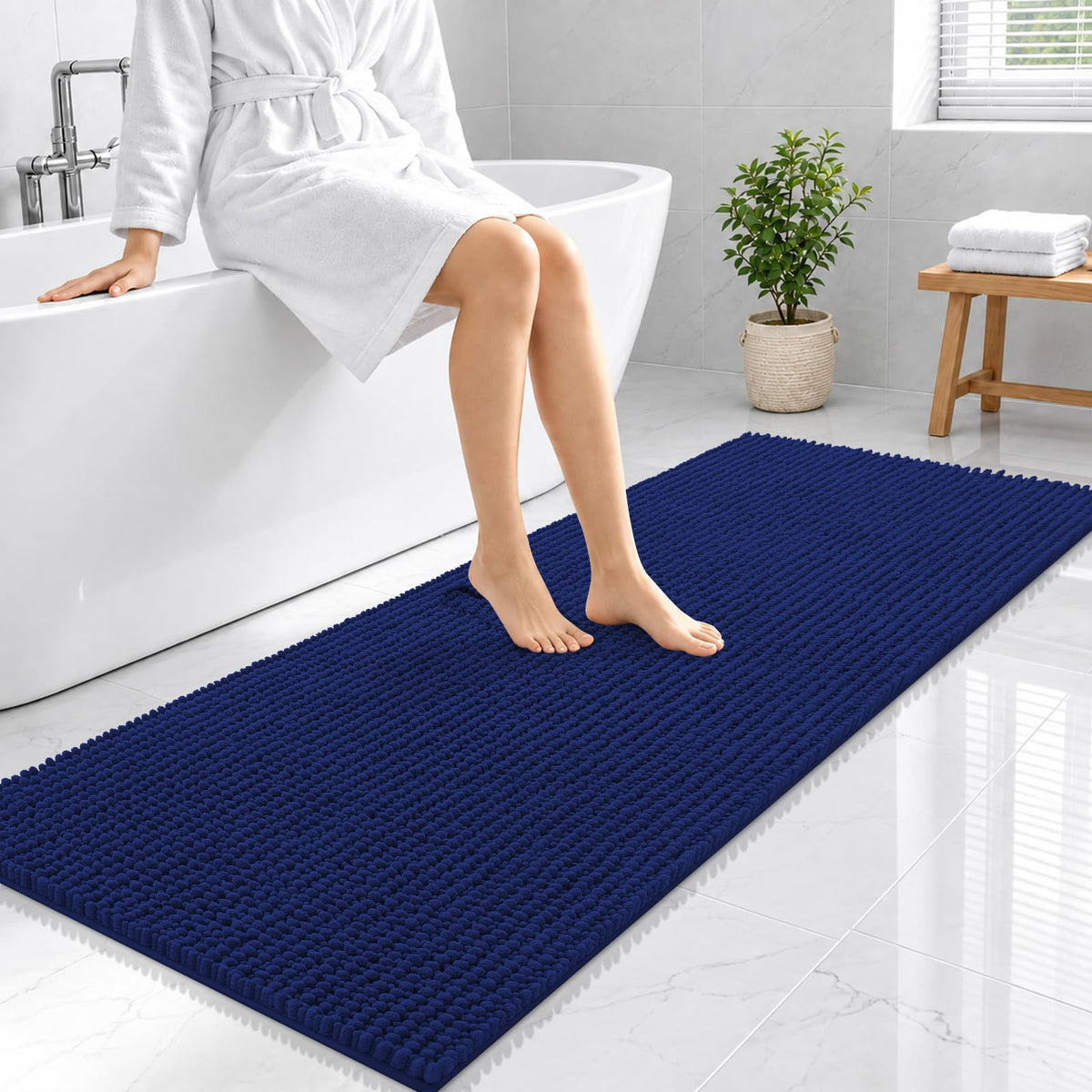 Smiry Thick Bathroom Rugs 30x20, Extra Soft Absorbent Chenille Bath Mat
