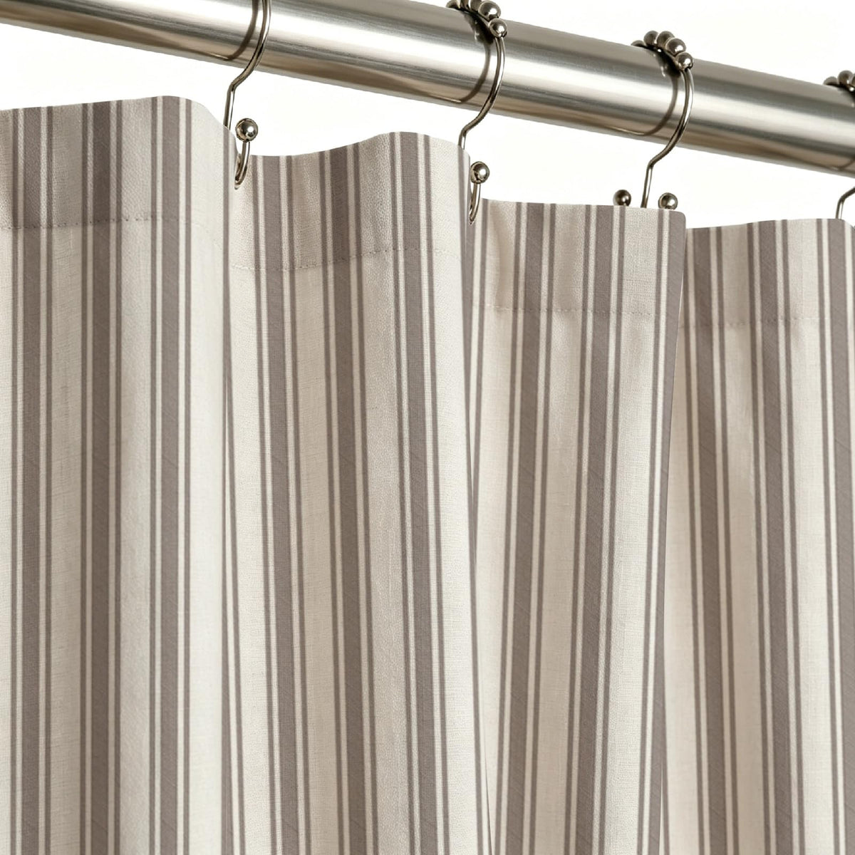 WOUVMA Brown Striped Shower Curtain Neutral