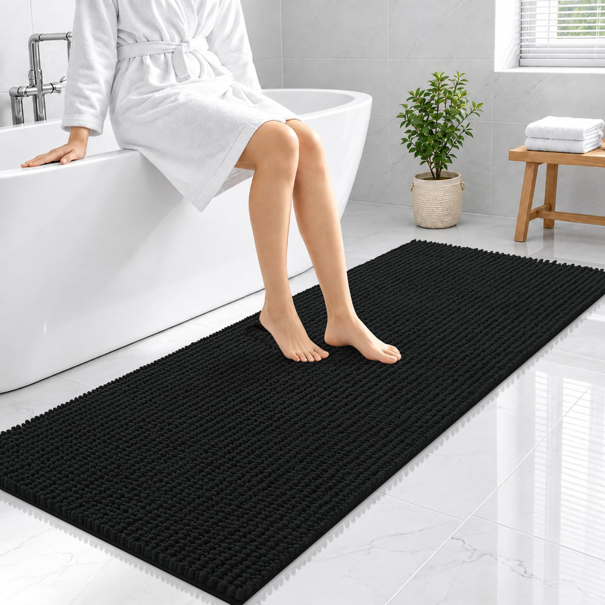 Smiry Thick Bathroom Rugs 30x20, Extra Soft Absorbent Chenille Bath Mat