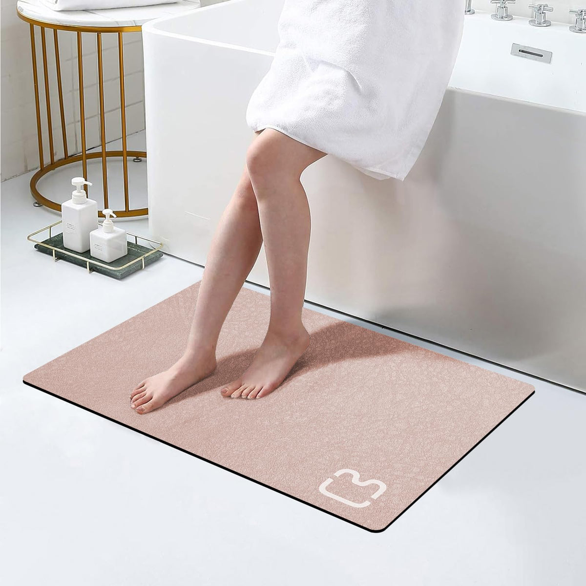 Dark Grey Long Bathroom Rugs Large Stone Bath Mats for Bathroom,15.7"x47.2"
