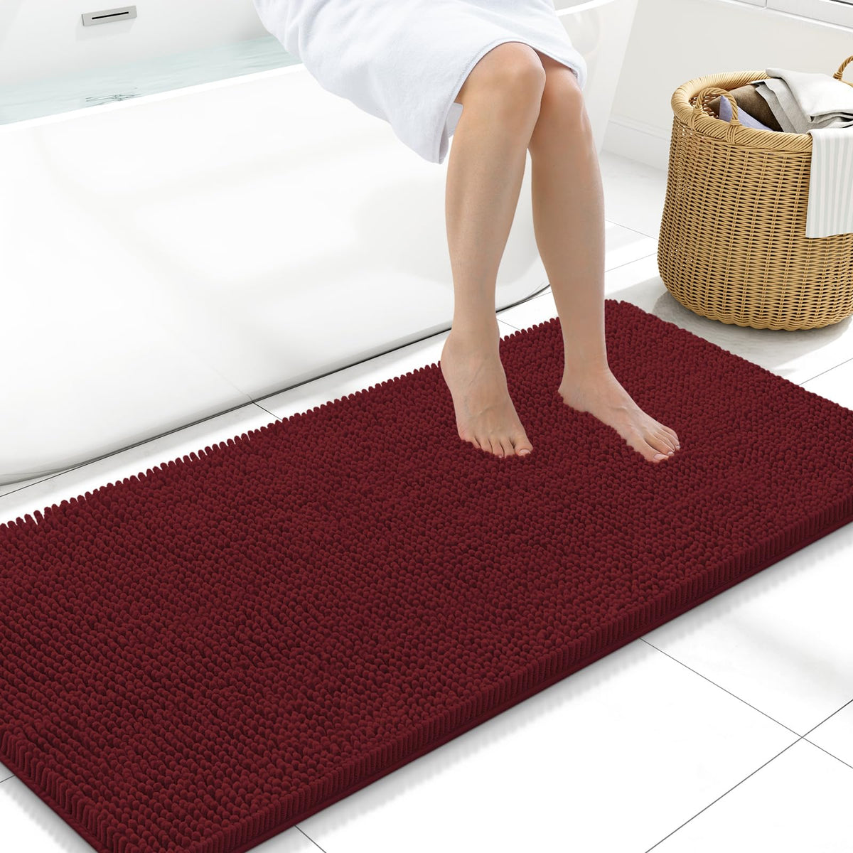 Arotive Bathroom Rugs 24x16, Soft Absorbent Shaggy Chenille Bath Rugs