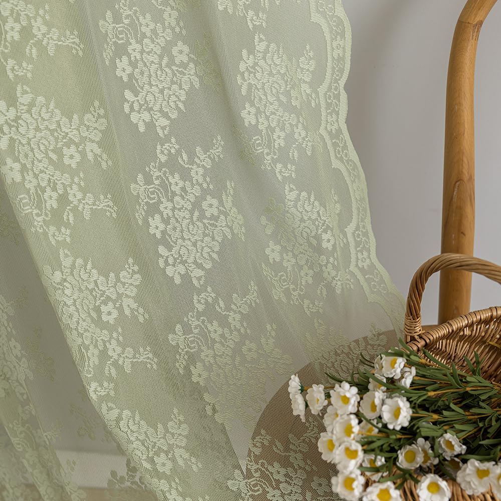 TUDECO Sage Green Shower Curtain with Attached Valance, 72 x 72, 1 Panel