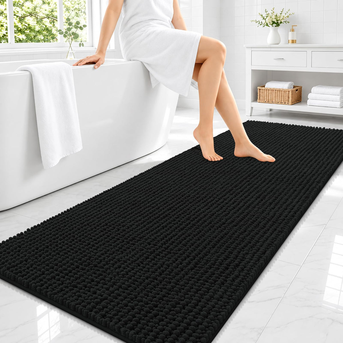 Smiry Thick Bathroom Rugs 30x20, Extra Soft Absorbent Chenille Bath Mat
