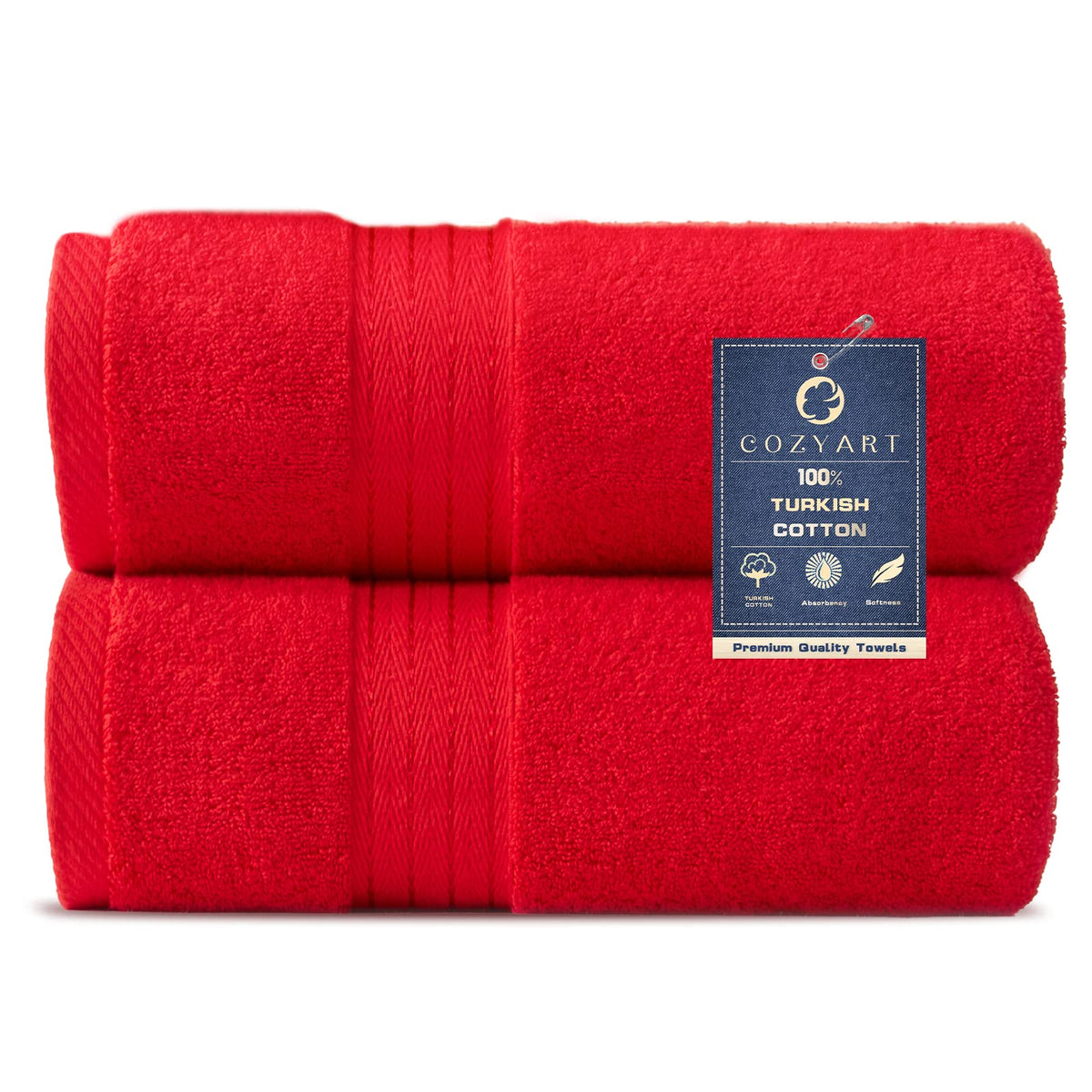 COZYART Luxury Bath Towel Set 6 Pcs, Burnt Orange 100% Turkish Cotton