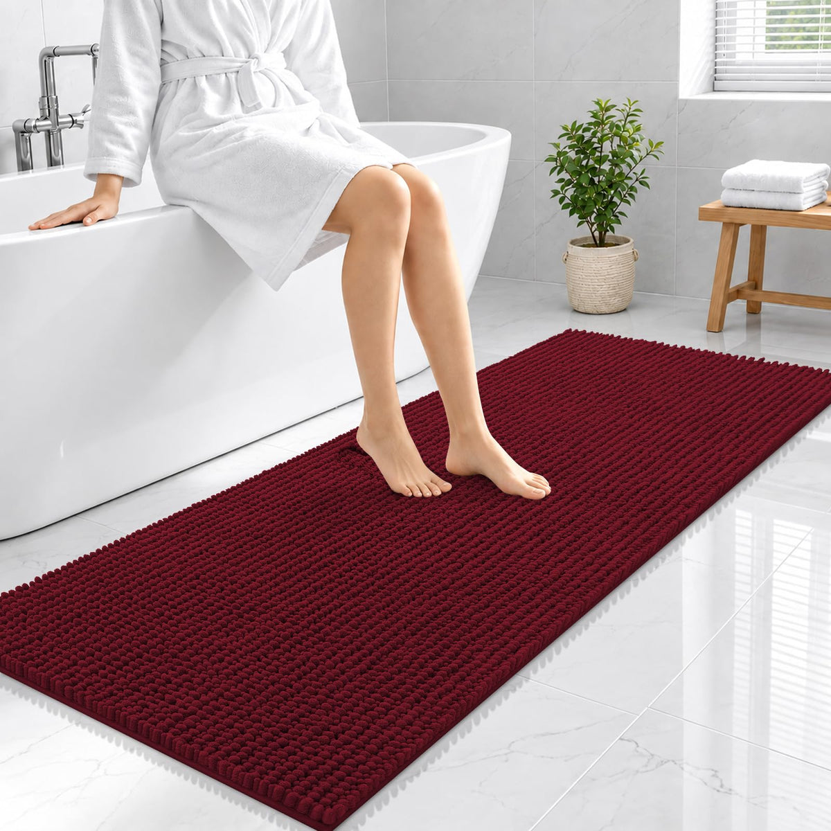 Smiry Thick Bathroom Rugs 30x20, Extra Soft Absorbent Chenille Bath Mat