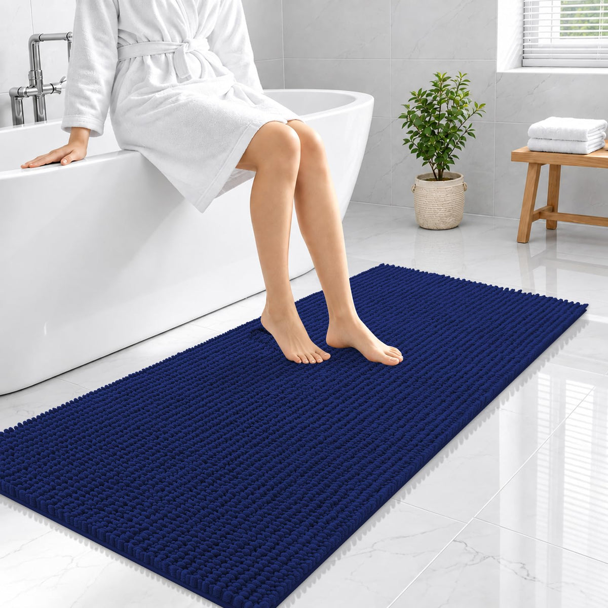 Smiry Thick Bathroom Rugs 30x20, Extra Soft Absorbent Chenille Bath Mat