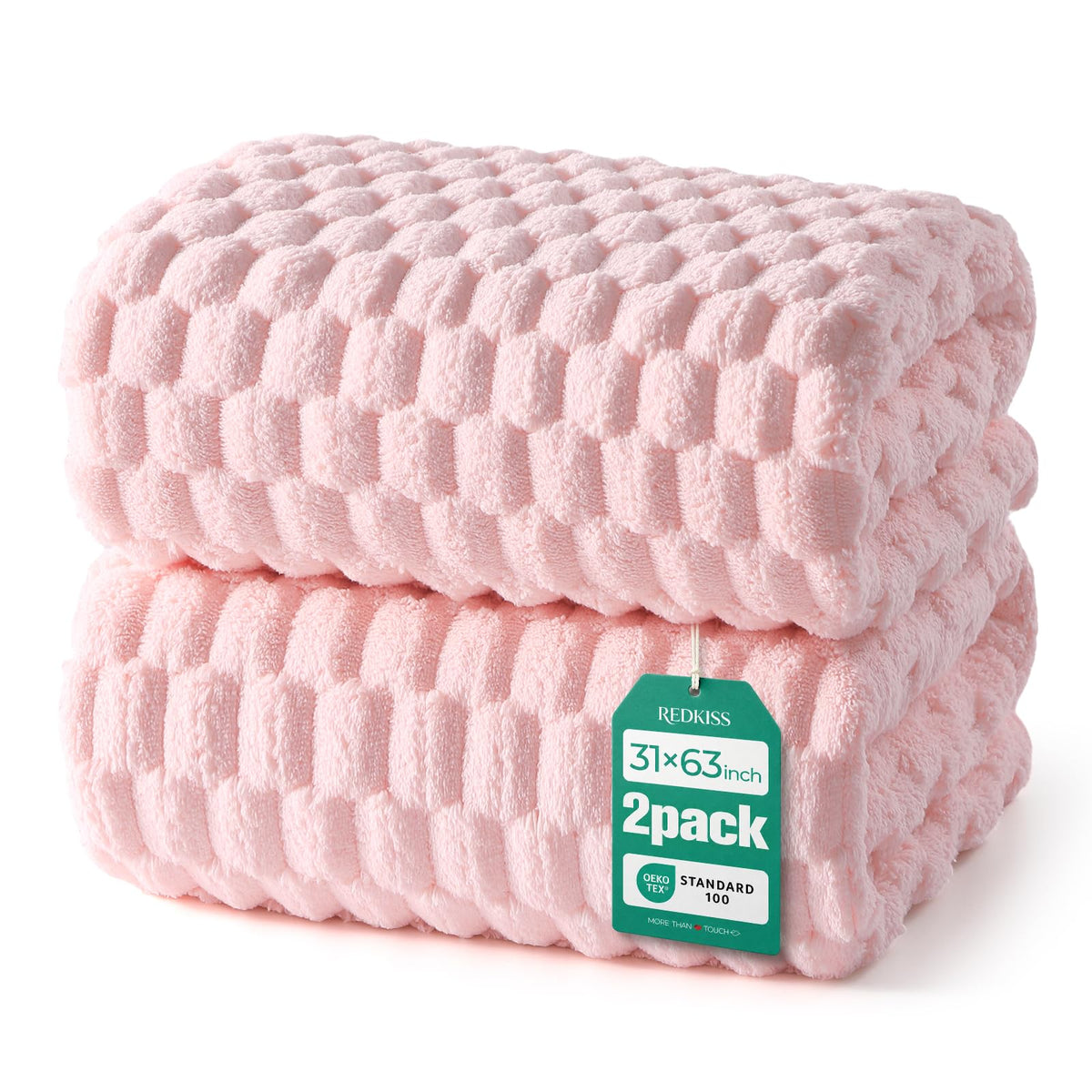 REDKISS White Microfiber Towels Set of 6-35x70 Inches Oversized Bath Sheets, Extra Large Bath Towels Set of 6 for Adults, Super Soft Quick Dry Lint Free Absorbent Waffle Microfiber Shower Towels