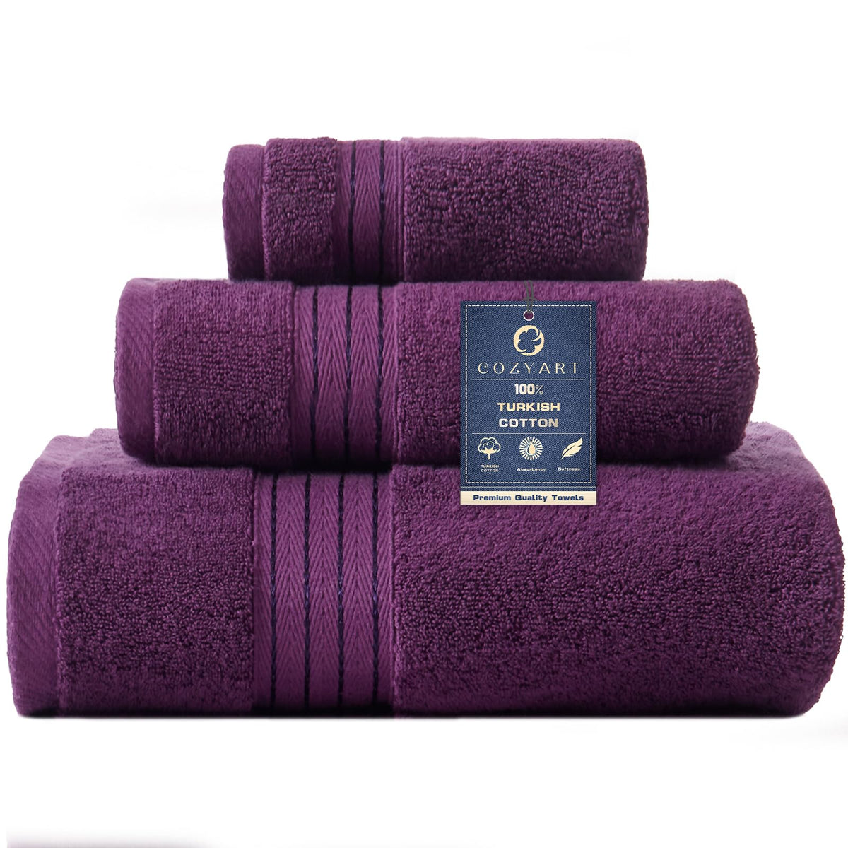 COZYART Luxury Bath Towel Set 6 Pcs, Burnt Orange 100% Turkish Cotton