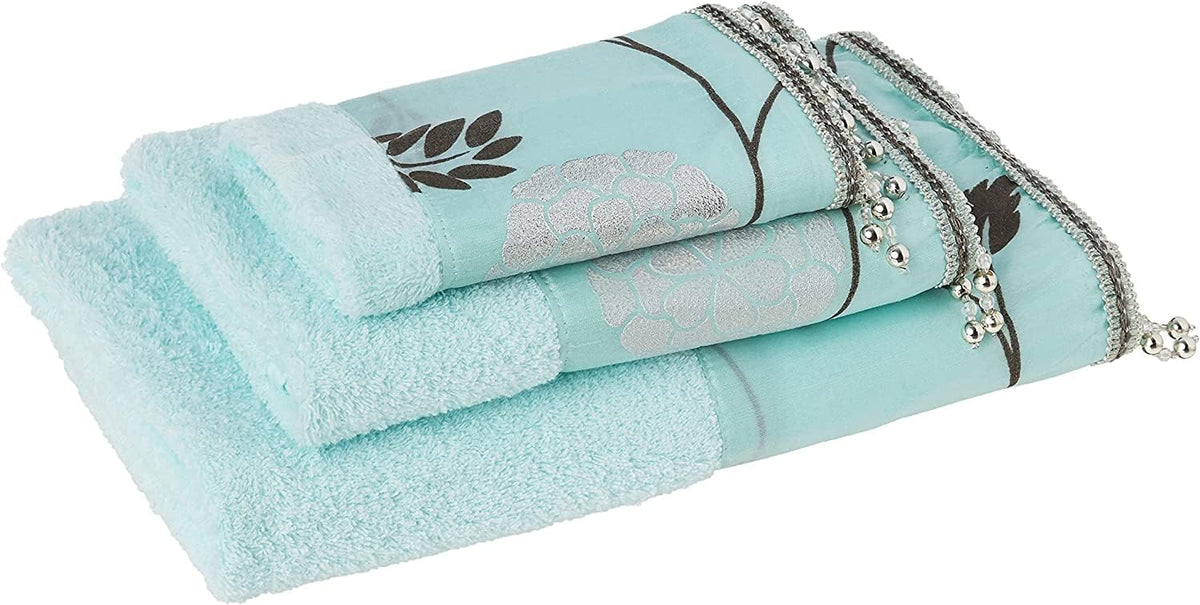 Zahari Home 3 Piece Bath Towels Set for Bathroom, Bath, Hand & Wash Cloths, Decorative Stylish Plush Cotton Washcloths - Showering, Face & Body Washing, Airbnb Essentials & Host Accessories, Beige