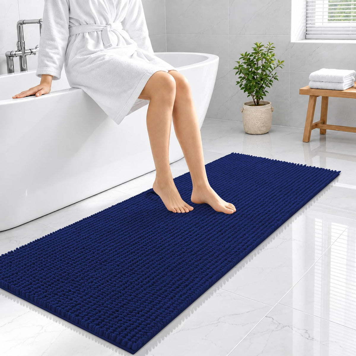 Smiry Thick Bathroom Rugs 30x20, Extra Soft Absorbent Chenille Bath Mat
