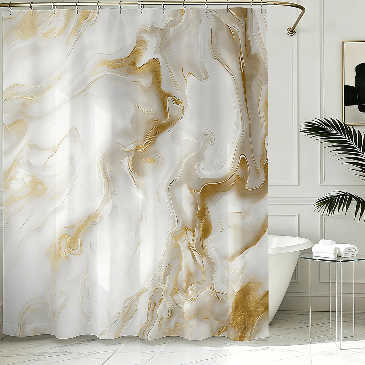 Shower Curtains Pink Marble Shower Curtain for Bathroom 72 X 72 Inch