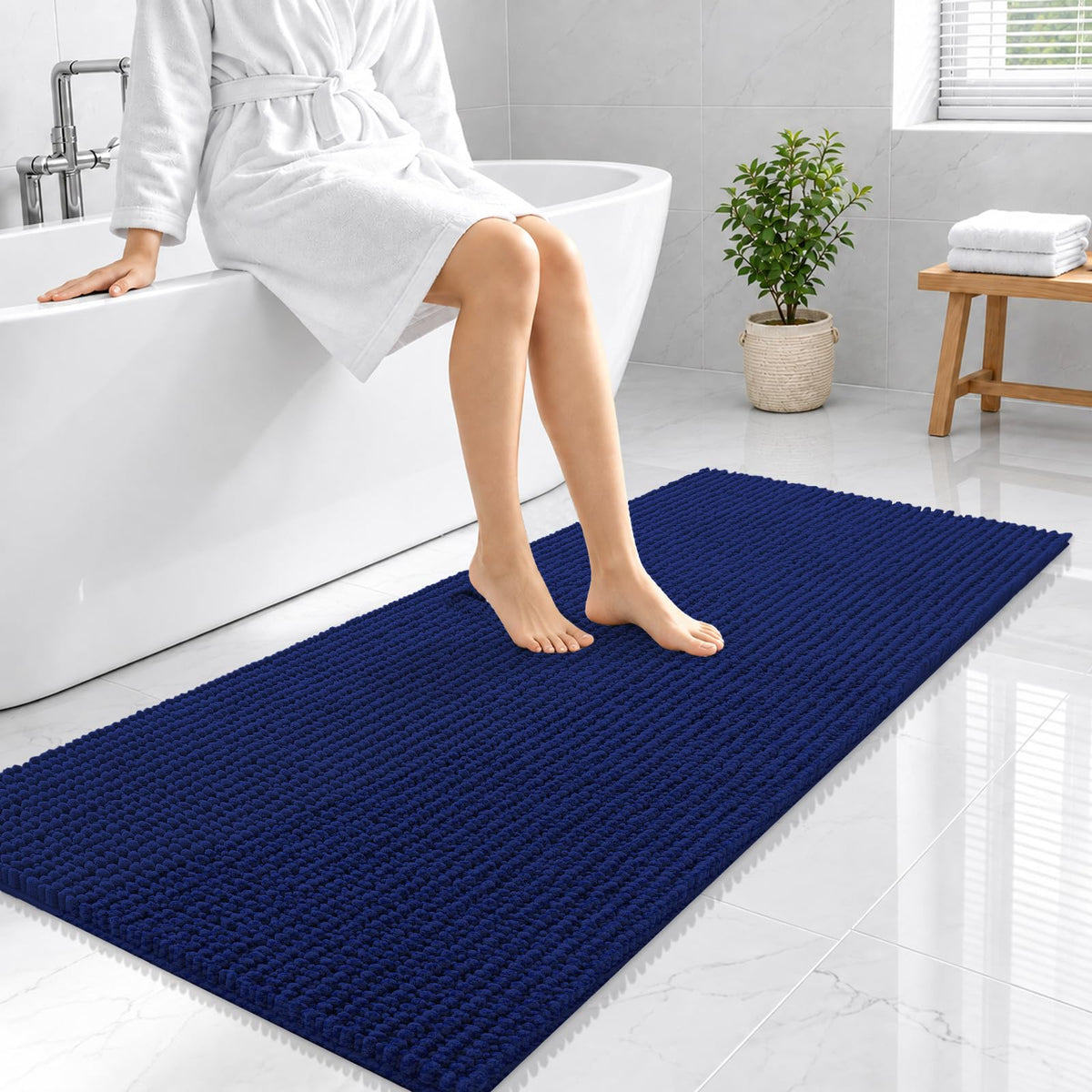 Smiry Thick Bathroom Rugs 30x20, Extra Soft Absorbent Chenille Bath Mat