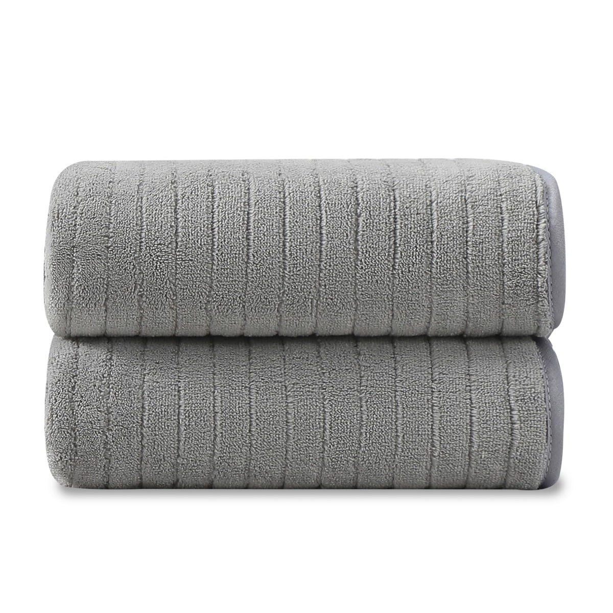 18 Piece Bath Towels Set,Ultra Soft Family Bathroom Towel Set with Hanging Loops-6 Bath Towels,6 Hand Towels,6 Washcloths,Highly Absorbent Quick Dry Shower Towel for Bathroom,Hotel,Spa-Grey Towel Set