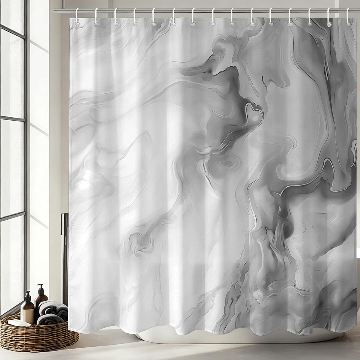 Shower Curtains Pink Marble Shower Curtain for Bathroom 72 X 72 Inch
