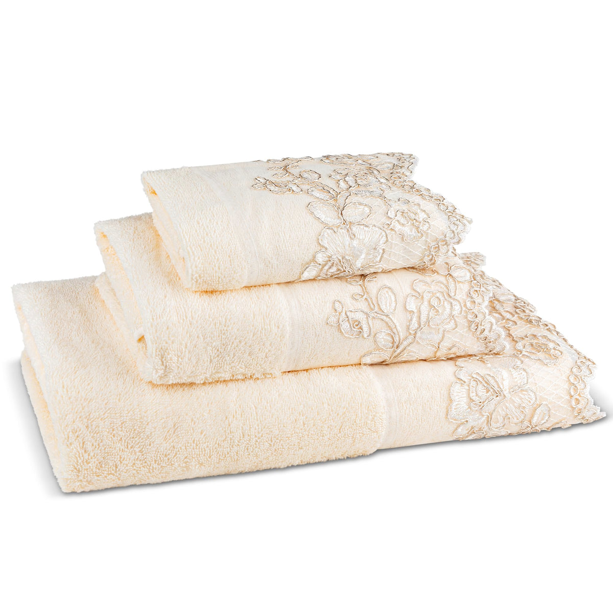 Zahari Home Elegant Rose Classic Luxury Bath Towel Set - 3 Piece Towel Set - Bath Towel, Hand Towel and Wash Towel for Contemporary Bathroom Decor