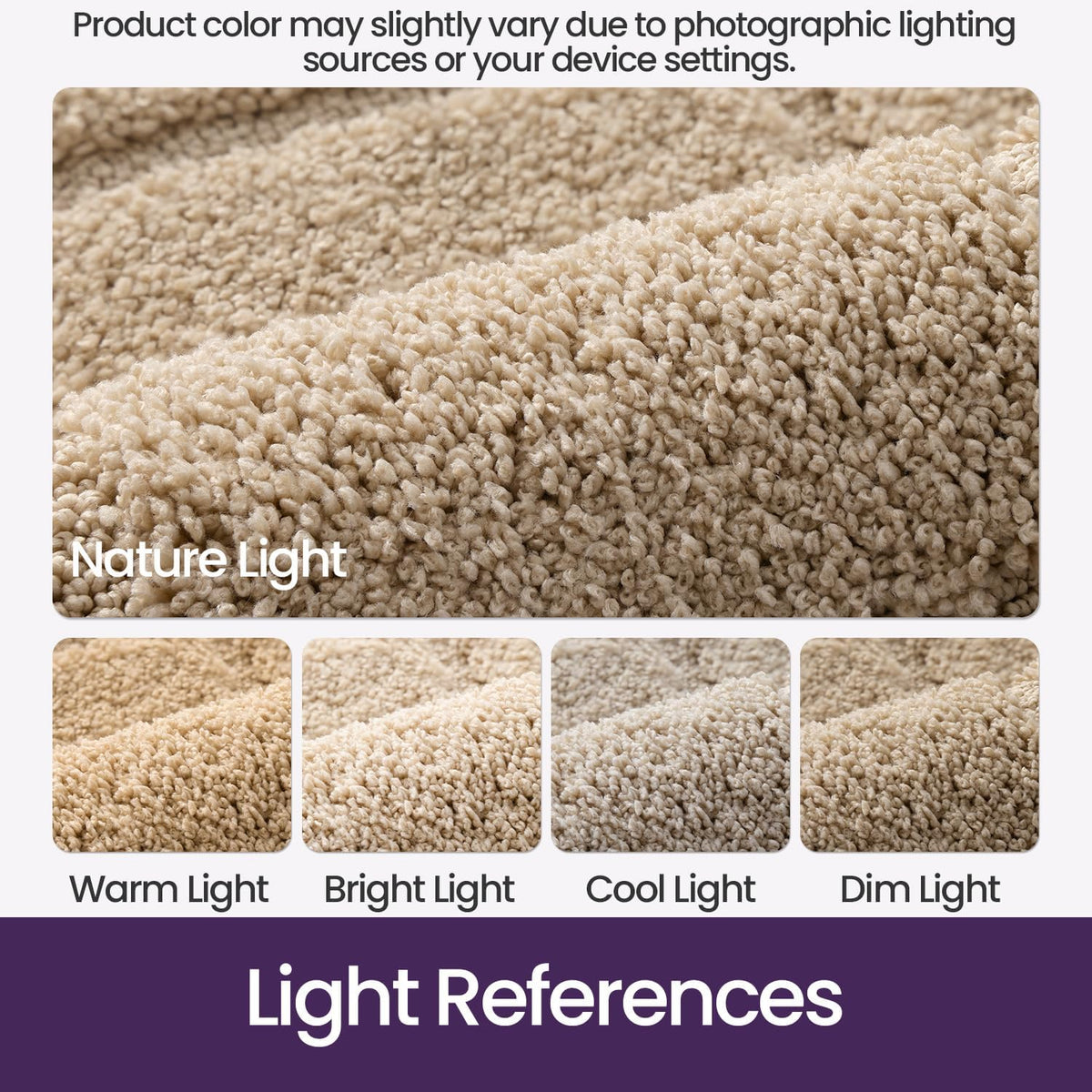 DEXI Bathroom Rugs 36x24, Non-Slip Bath Mat Soft Absorbent, Beige