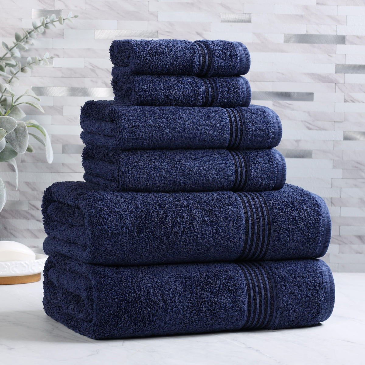 Superior Egyptian Cotton 6-Piece Towel Set, Bathroom Essentials, Towels For Bathroom, Apartment, Airbnb, Guest Bath, Face, Hand, Bath Towels, Washcloths, Absorbent, Fast Drying, Sage