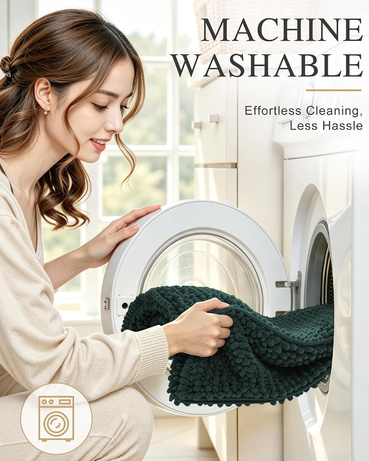 Smiry Thick Bathroom Rugs 30x20, Extra Soft Absorbent Chenille Bath Mat