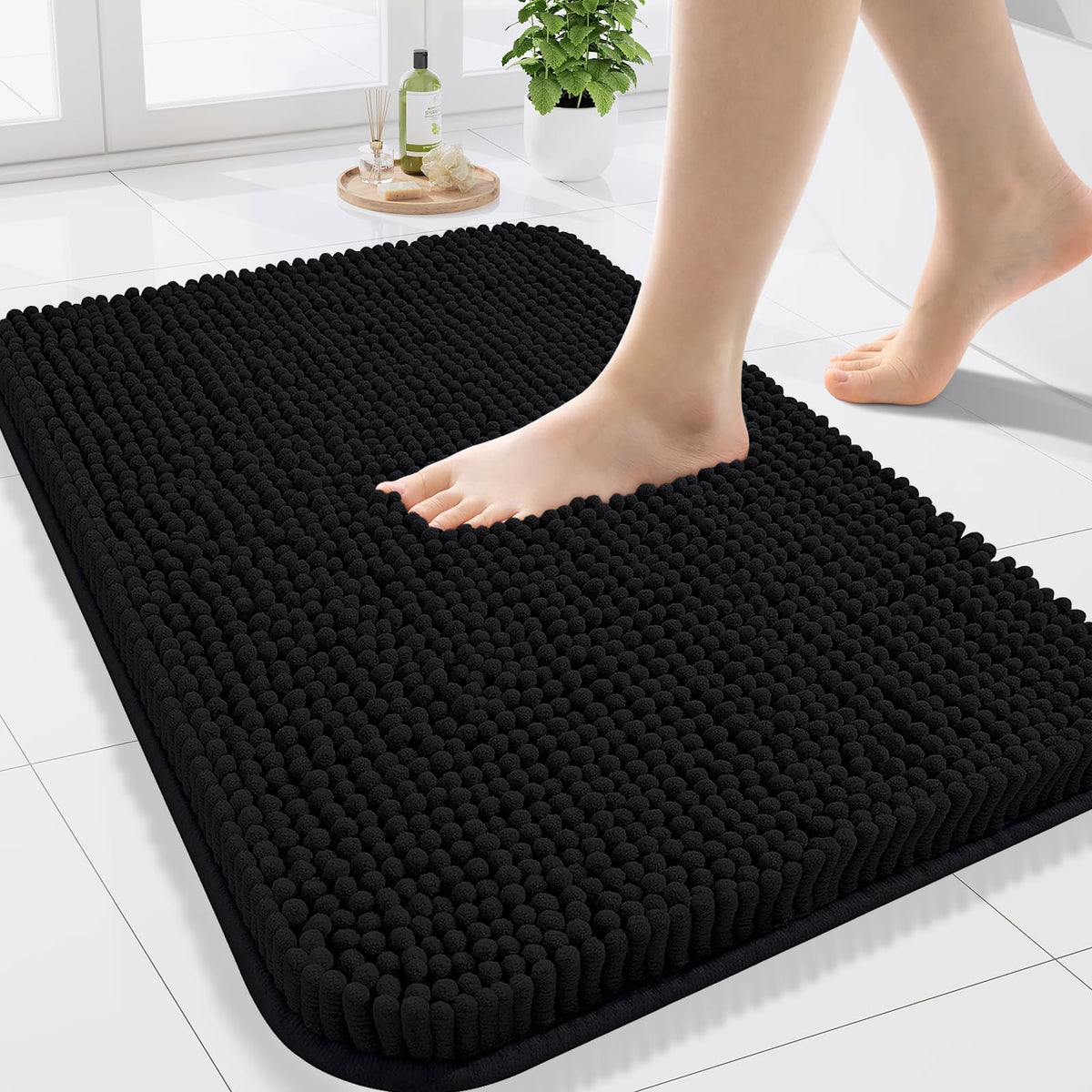 Arotive Bathroom Rugs 24x16, Soft Absorbent Shaggy Chenille Bath Rugs