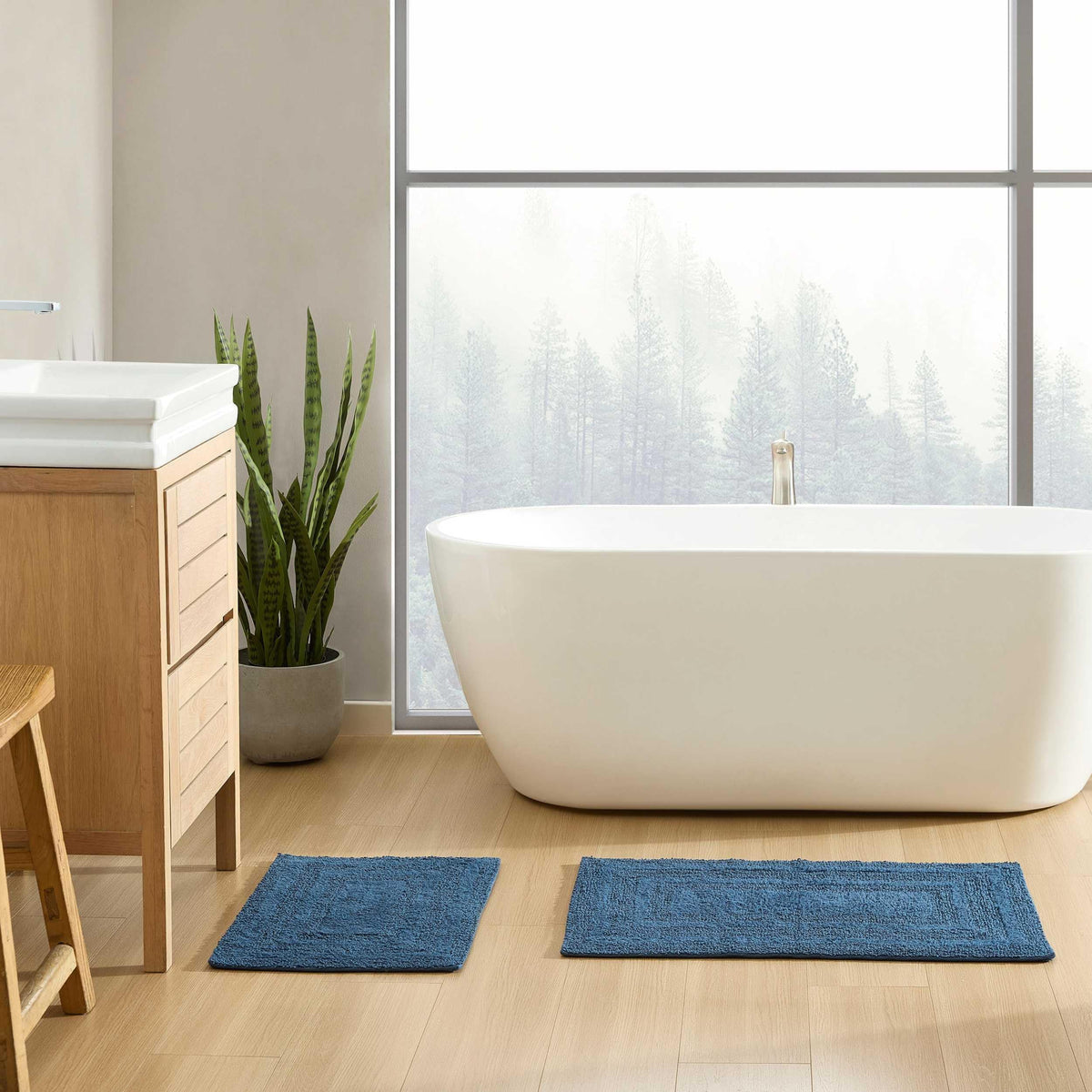 Eddie Bauer - 100% Cotton Bath Rugs, Absorbent Plush Bathroom Mats, 2 Pack