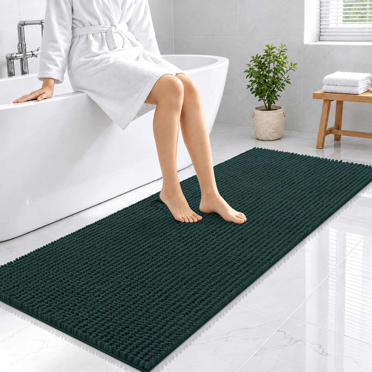 Smiry Thick Bathroom Rugs 30x20, Extra Soft Absorbent Chenille Bath Mat