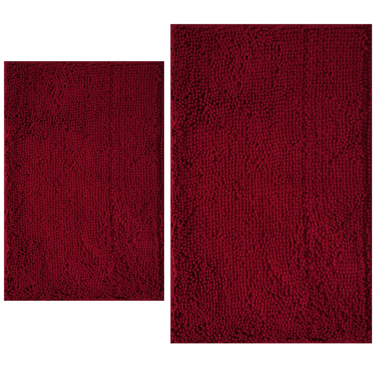 BOANKODU Bathroom Rugs Sets 2 Piece, Extra Soft Chenille Bath Mat Absorbent Bathroom Rug, Bathroom Mat with PVC Non-Slip Bottom, Machine Washable Bath Rugs (32x20 Inch + 24x16 Inch, Light Grey)