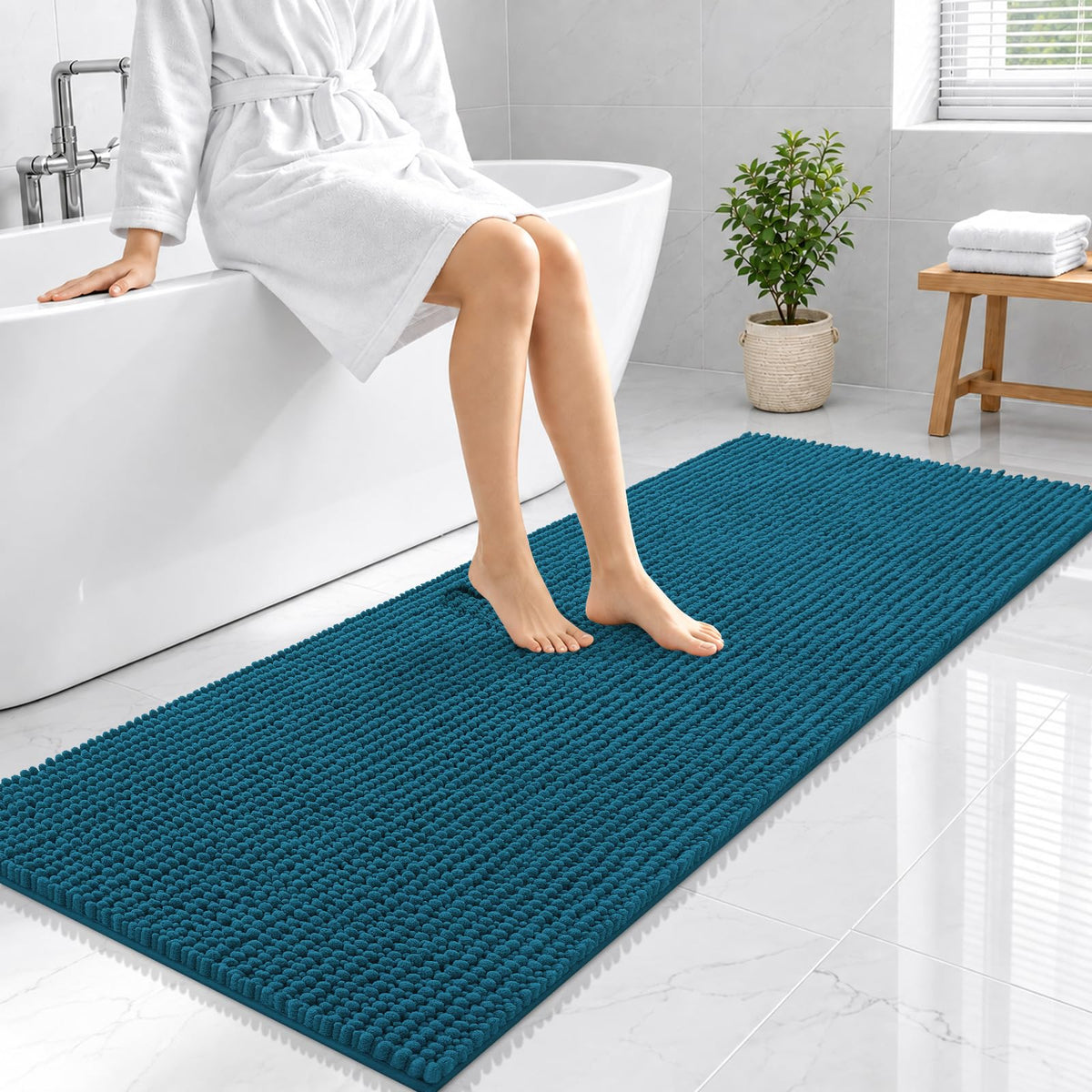 Smiry Thick Bathroom Rugs 30x20, Extra Soft Absorbent Chenille Bath Mat