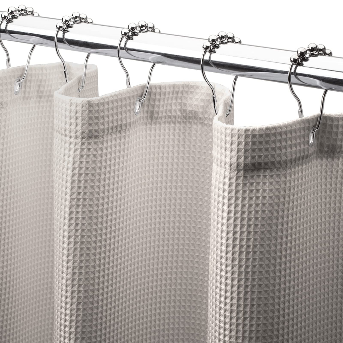 AmazerBath Blush Pink Shower Curtain Fabric, Waffle Shower Curtain Heavy Duty 240GSM, Hotel Quality Bathroom Shower Curtains, 72 x 72 Inches