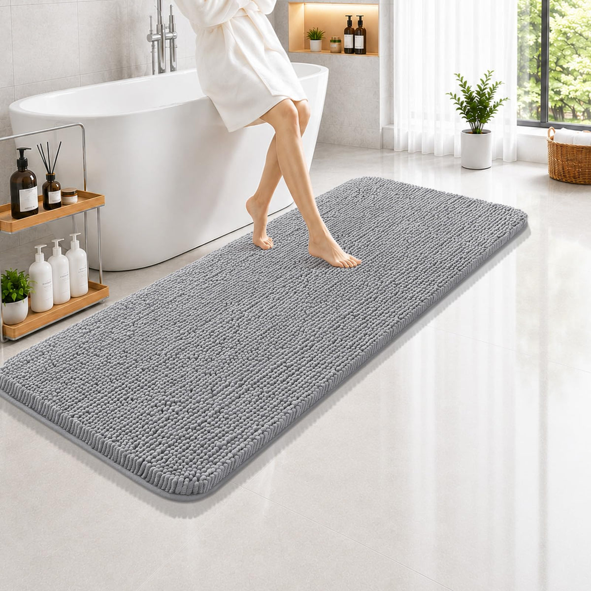 Arotive Bathroom Rugs 24x16, Soft Absorbent Shaggy Chenille Bath Rugs