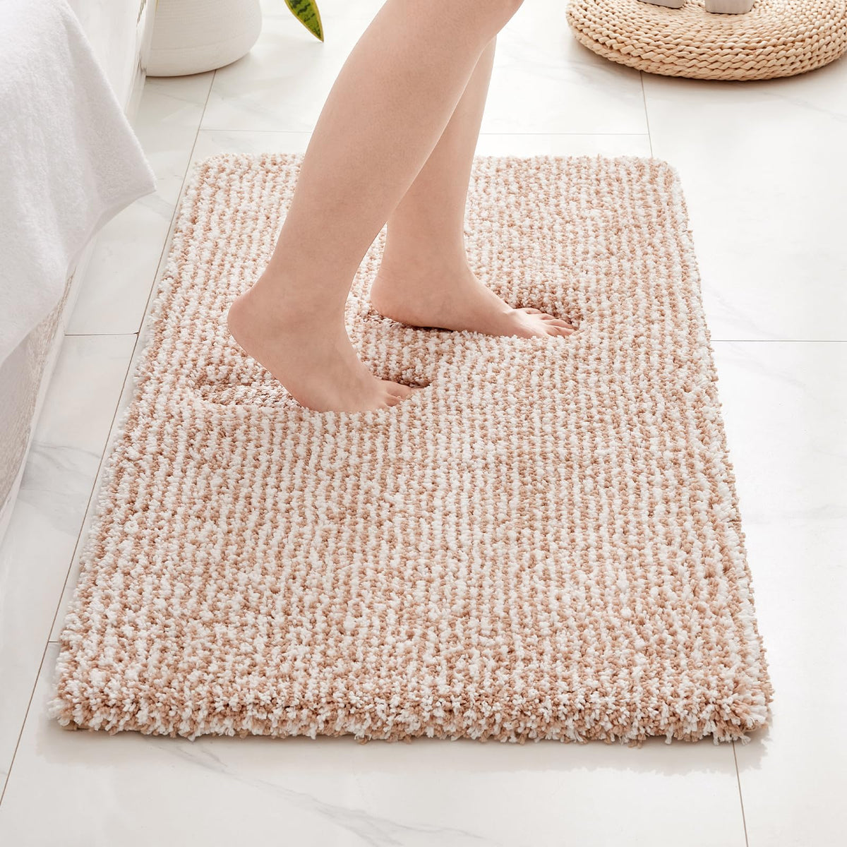 Disolla Gray Bathroom Rugs 17x24, Microfiber Non-Slip Plush Small Bath Mat