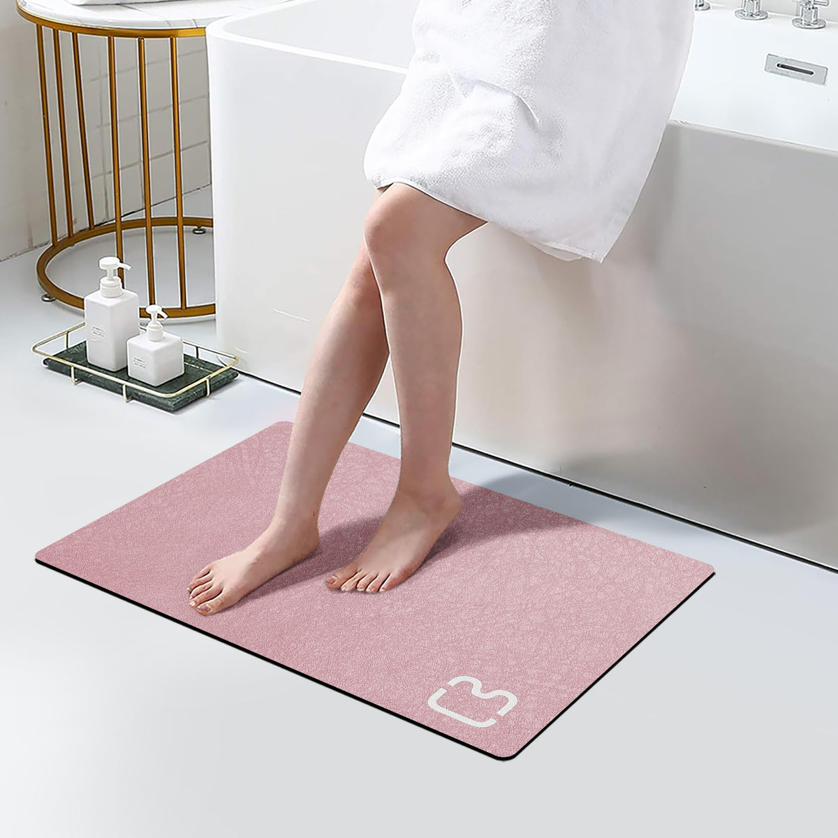 Dark Grey Long Bathroom Rugs Large Stone Bath Mats for Bathroom,15.7"x47.2"