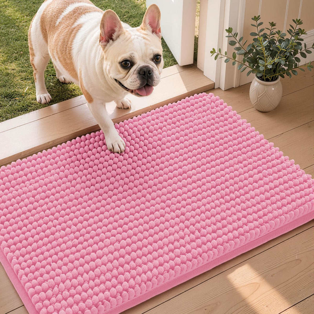 Ophanie Grey Bathroom Rugs 30x20, Soft Chenille Bath Mat, Non Slip Absorbent Quick Dry Light Gray Mats, Machine Washable Thick Small Area Rug Sets,Grip Bathmat for Shower,Toilet,Sink and Indoor Floor