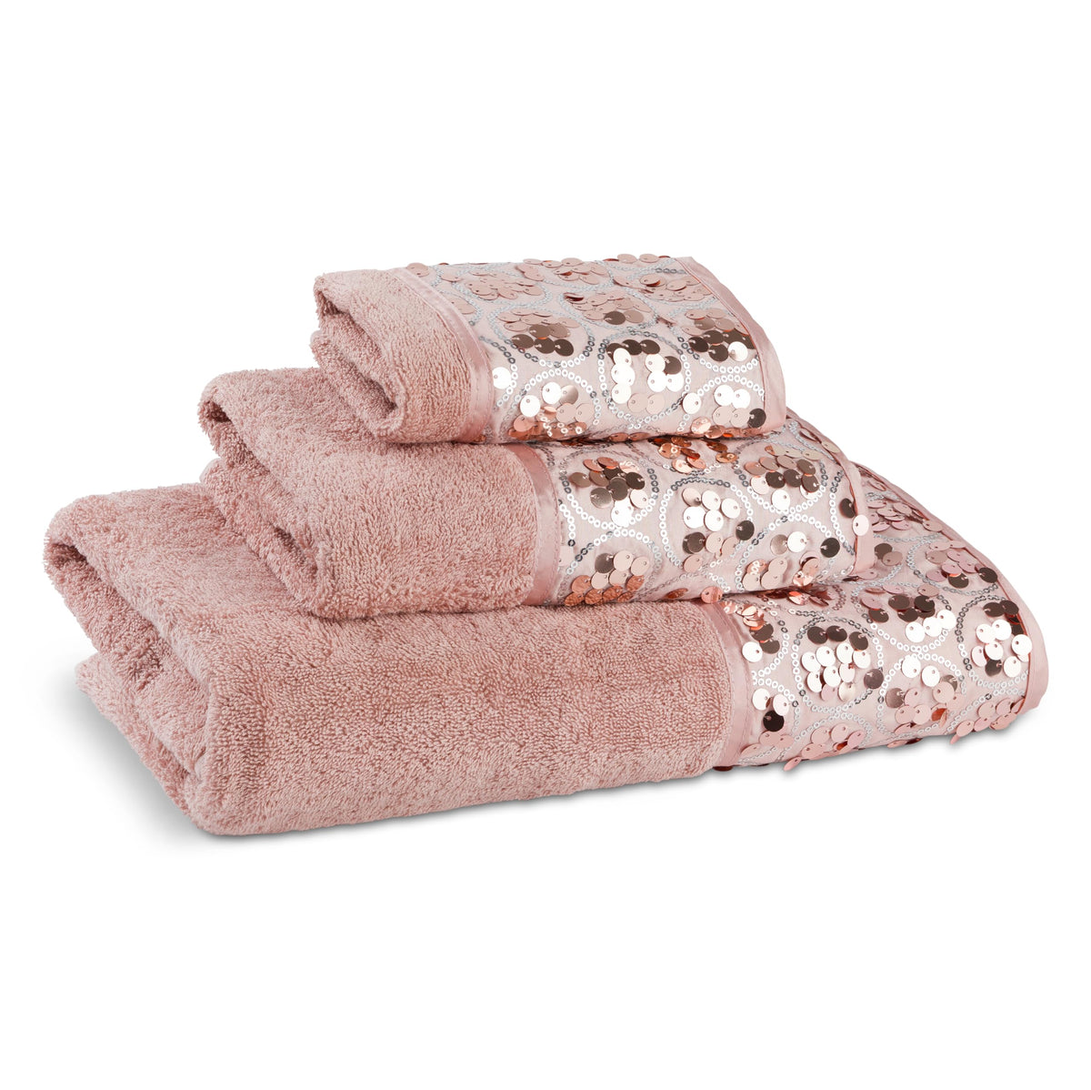 Zahari Home Elegant Rose Classic Luxury Bath Towel Set - 3 Piece Towel Set - Bath Towel, Hand Towel and Wash Towel for Contemporary Bathroom Decor