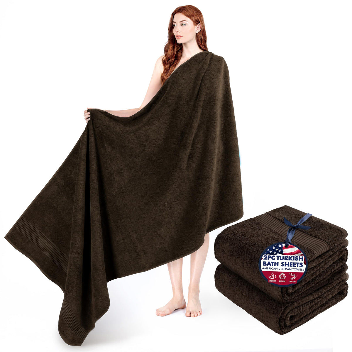 American Veteran Towel, Hand Towels for Bathroom Set of 4, 100% Cotton Turkish Hand Towel Sets, Soft Hand Face Towels, Navy Blue Hand Towels