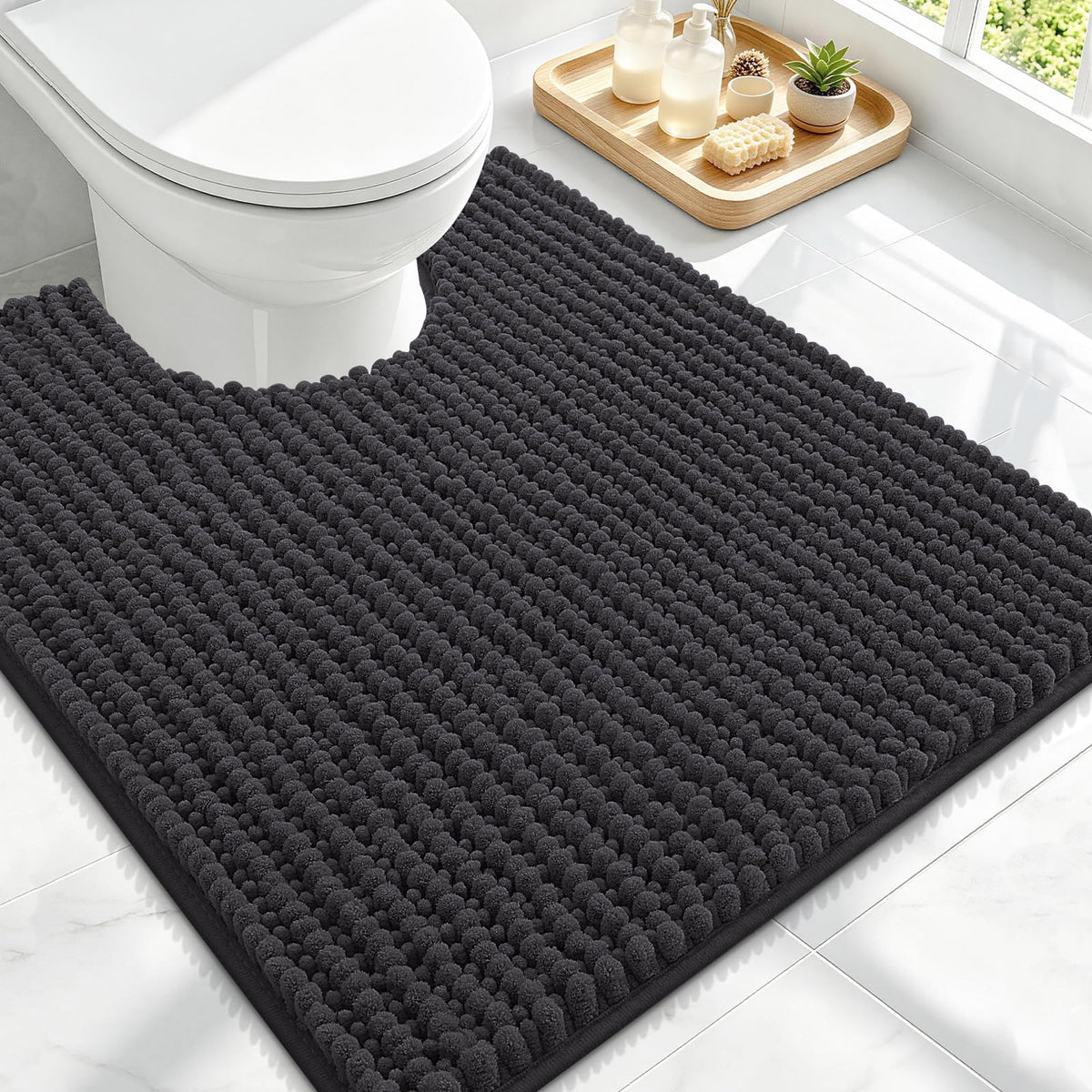 Smiry Thick Bathroom Rugs 30x20, Extra Soft Absorbent Chenille Bath Mat
