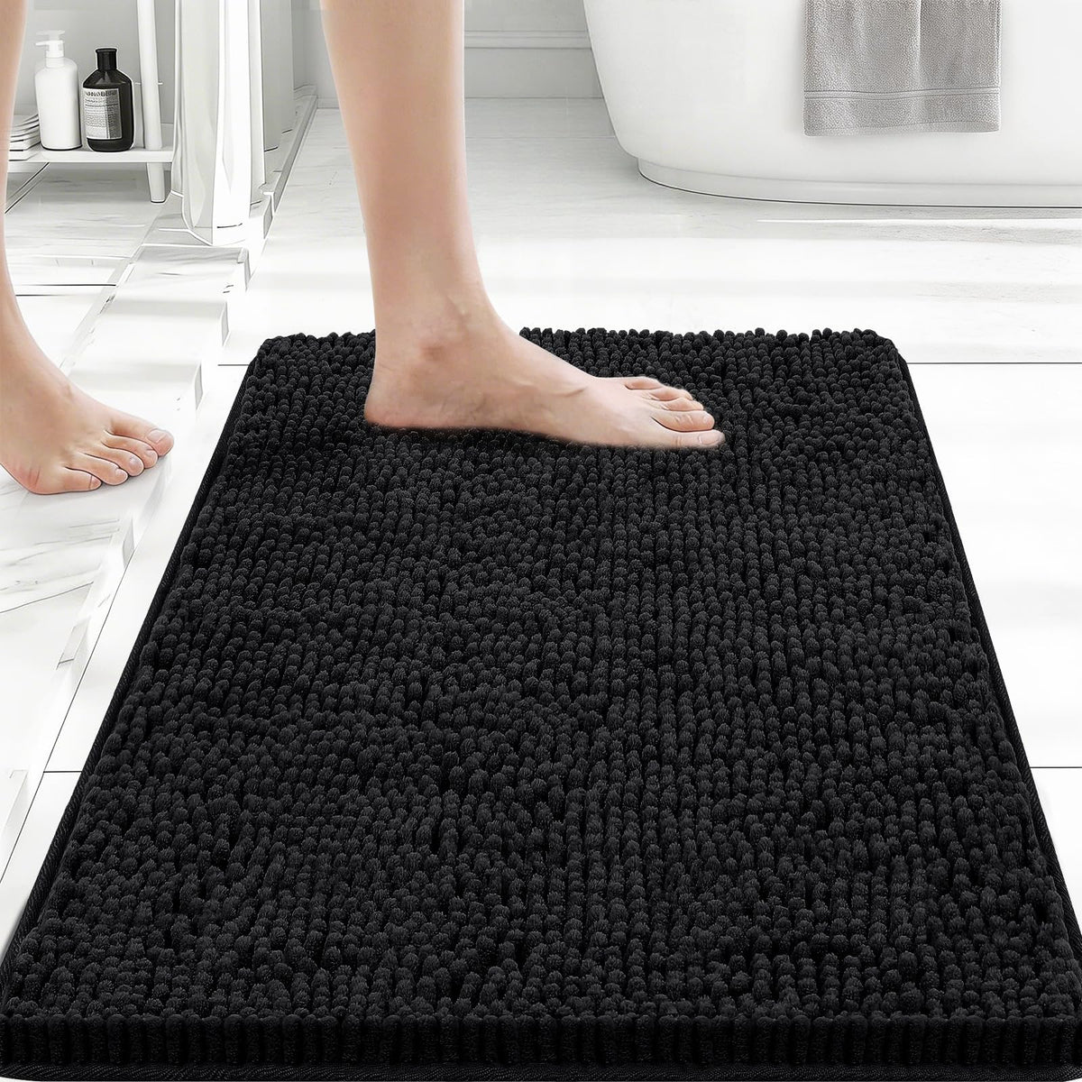 Bcoimo Small Bath Rug Mat,24x17 Extra Soft Chenille Lavender Bathroom Mats