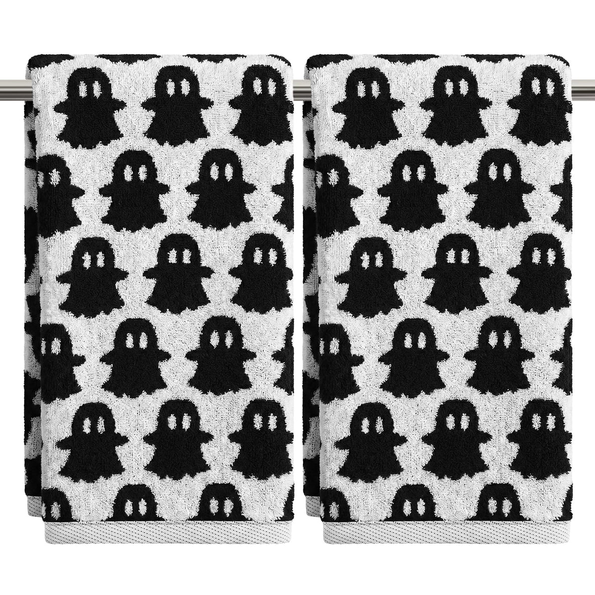 Artoid Mode 2 Pcs Pink Ghost Halloween Hand Towels for Bathroom