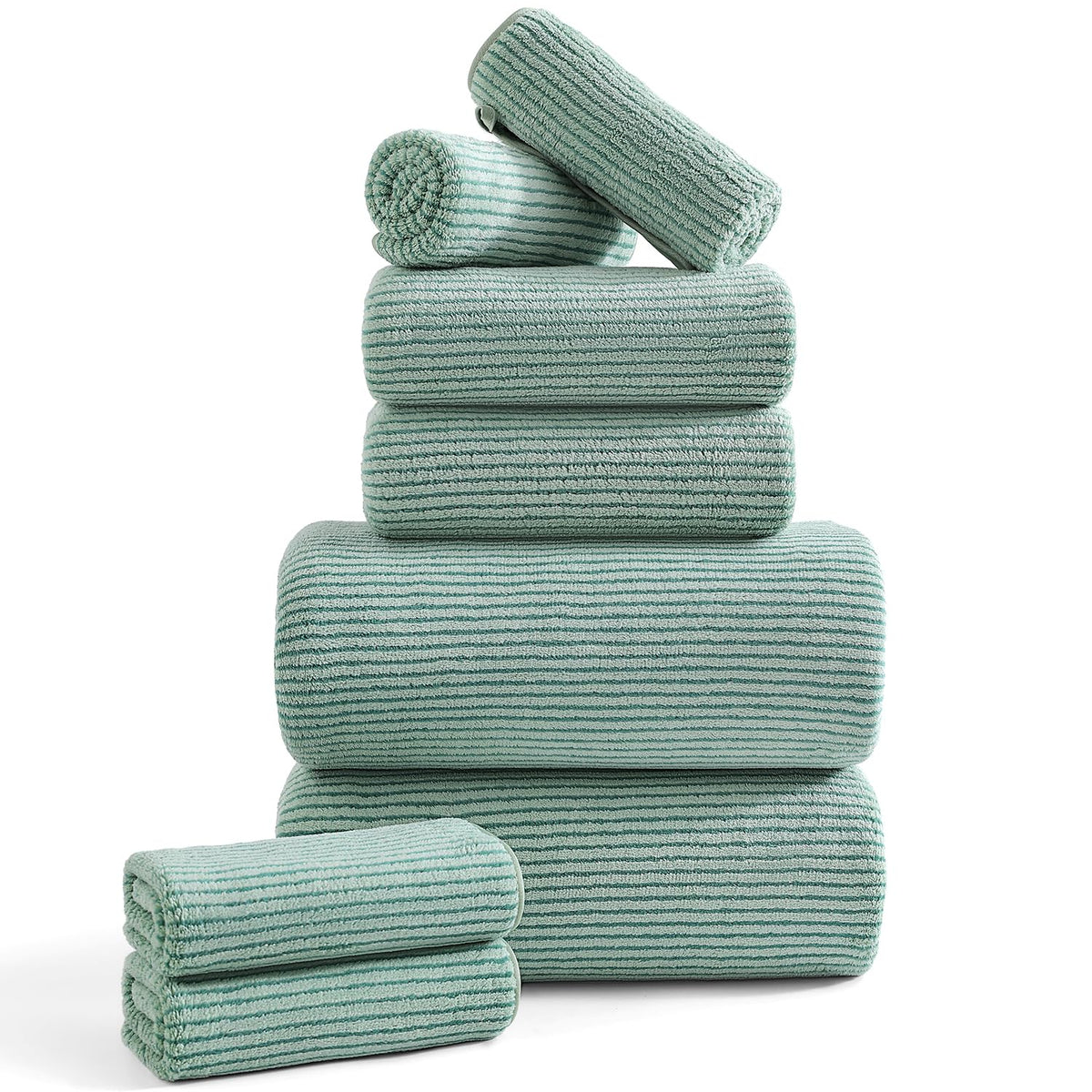 8-Piece Premium Towel Set for Bathroom|2 Oversized Large Bath Sheet,2 Hand Towels,4 Washcloths|Soft Cozy Highly Absorbent Fast Dry Microfiber Shower Towel Set for Hotel Bathroom Essentials,Dark Brown