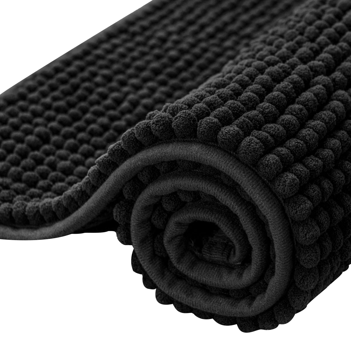 SUBRTEX Bathroom Rugs, 20" x 32" Chenille Bath Rug Soft Short Plush Bath Mat Soft Shower Mat Water Absorbent Shower Mat Quick Dry Machine Washable, Gray