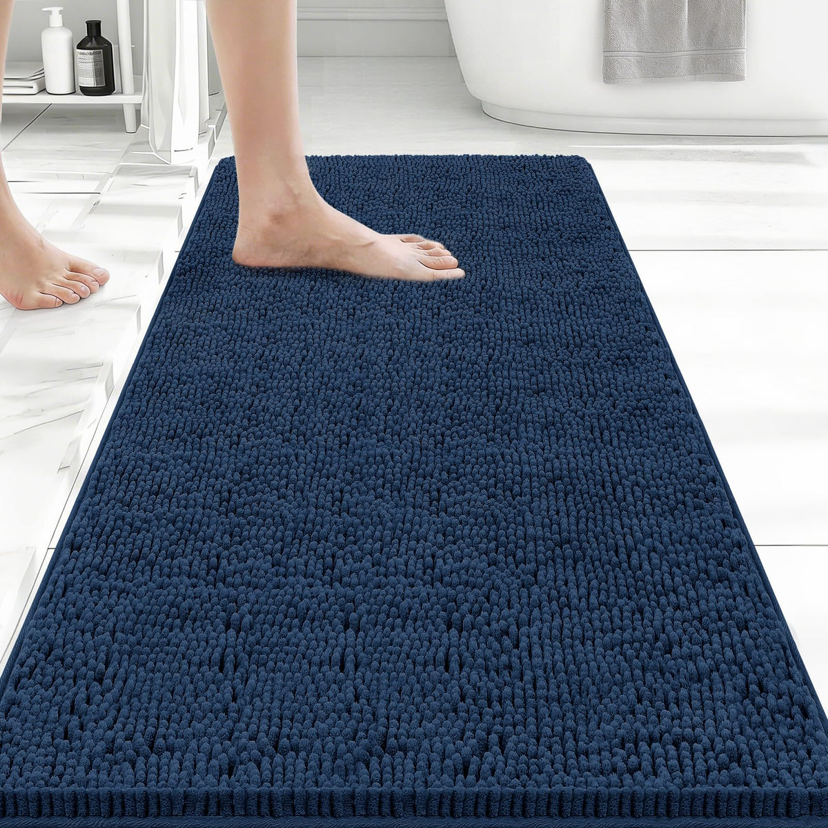 Bcoimo Small Bath Rug Mat,24x17 Extra Soft Chenille Lavender Bathroom Mats