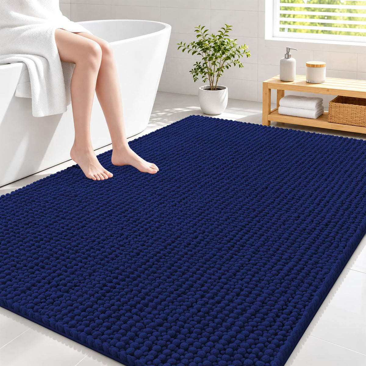 Smiry Thick Bathroom Rugs 30x20, Extra Soft Absorbent Chenille Bath Mat