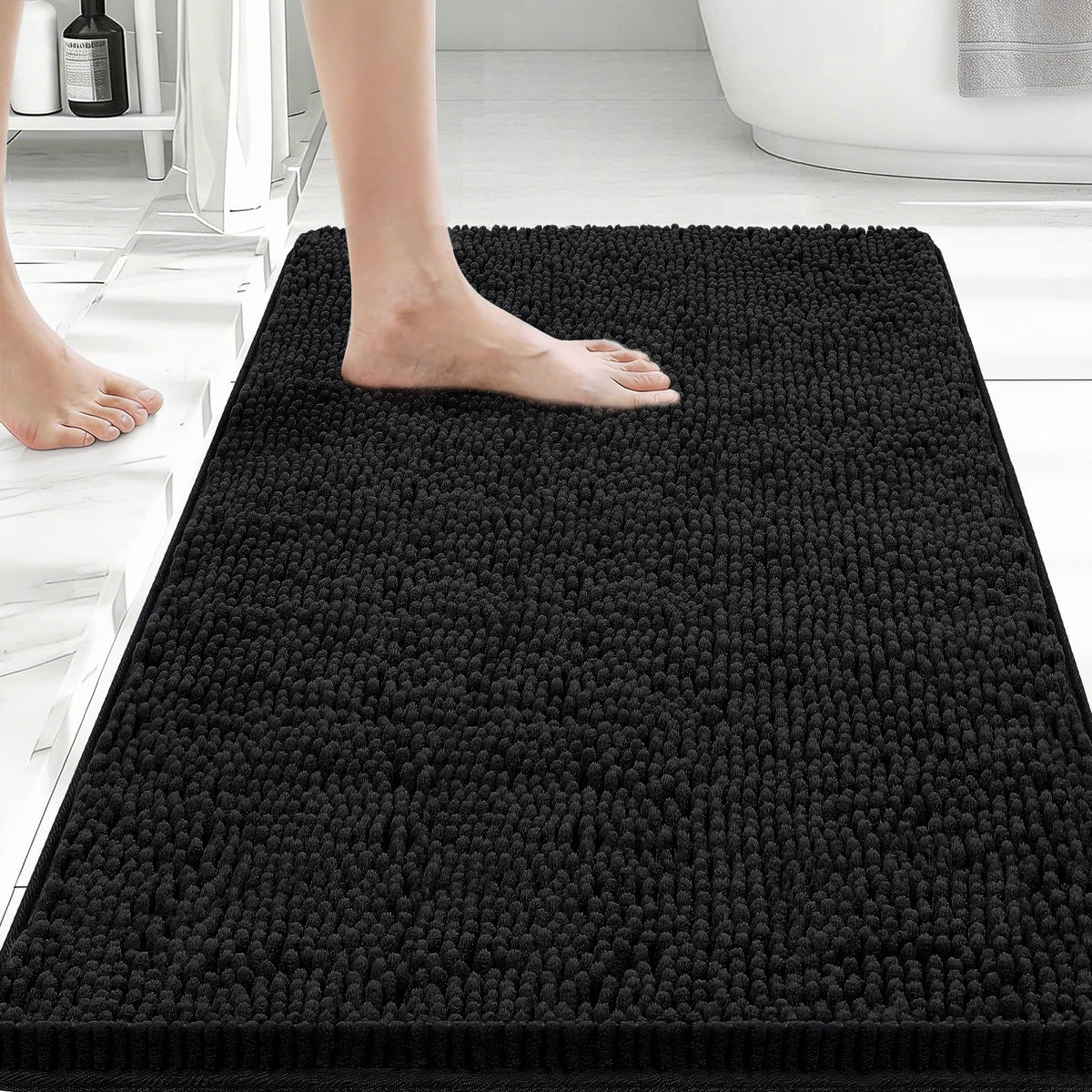 Bcoimo Small Bath Rug Mat,24x17 Extra Soft Chenille Lavender Bathroom Mats