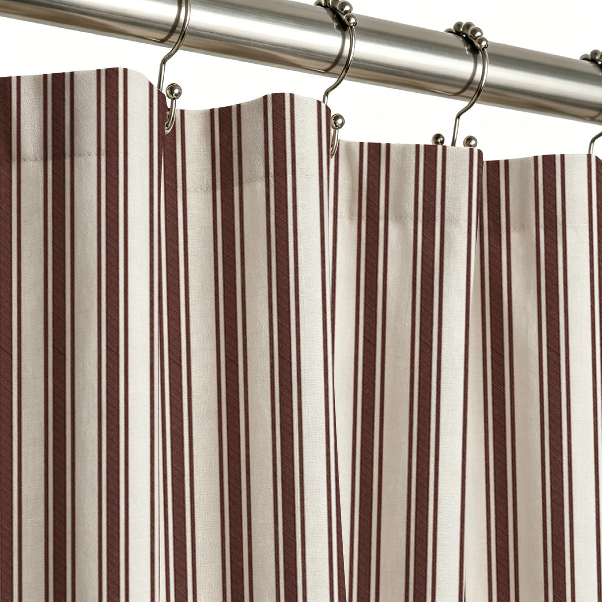 WOUVMA Brown Striped Shower Curtain Neutral