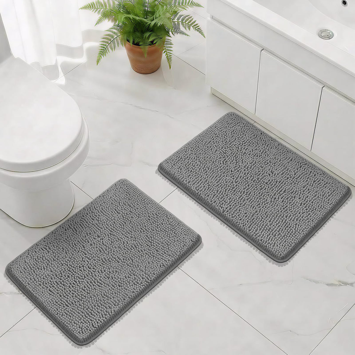 Bcoimo Small Bath Rug Mat,24x17 Extra Soft Chenille Lavender Bathroom Mats