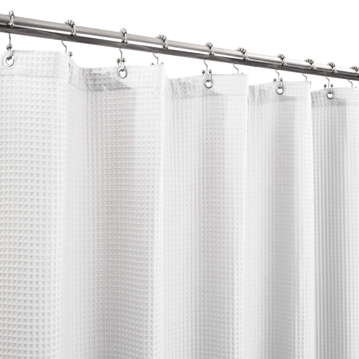 Barossa Design Waffle Weave Shower Curtain Fabric White, 72x72