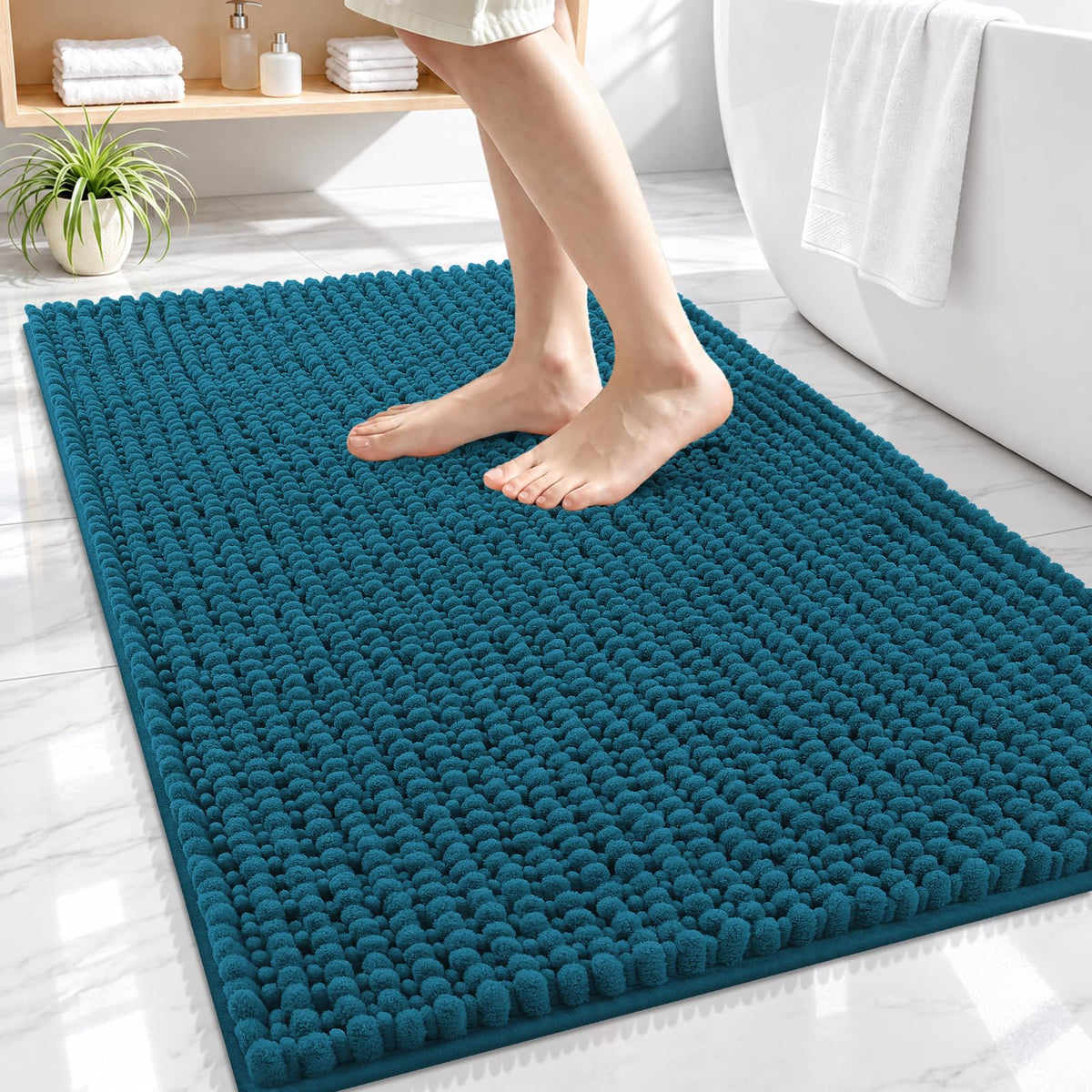 Smiry Thick Bathroom Rugs 30x20, Extra Soft Absorbent Chenille Bath Mat