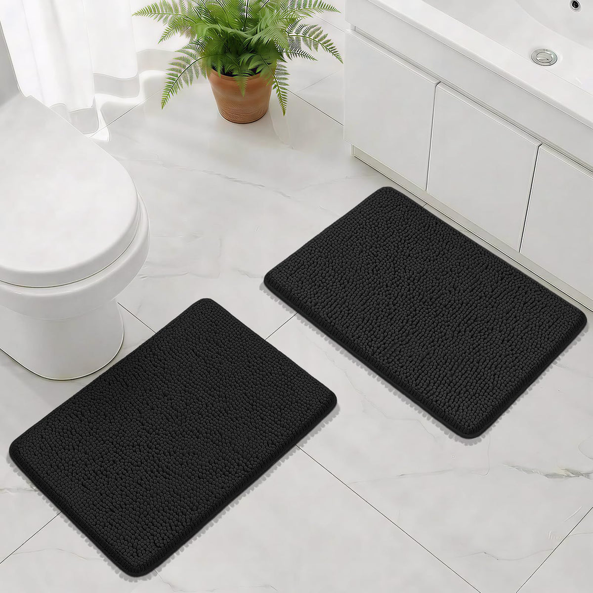 Bcoimo Small Bath Rug Mat,24x17 Extra Soft Chenille Lavender Bathroom Mats