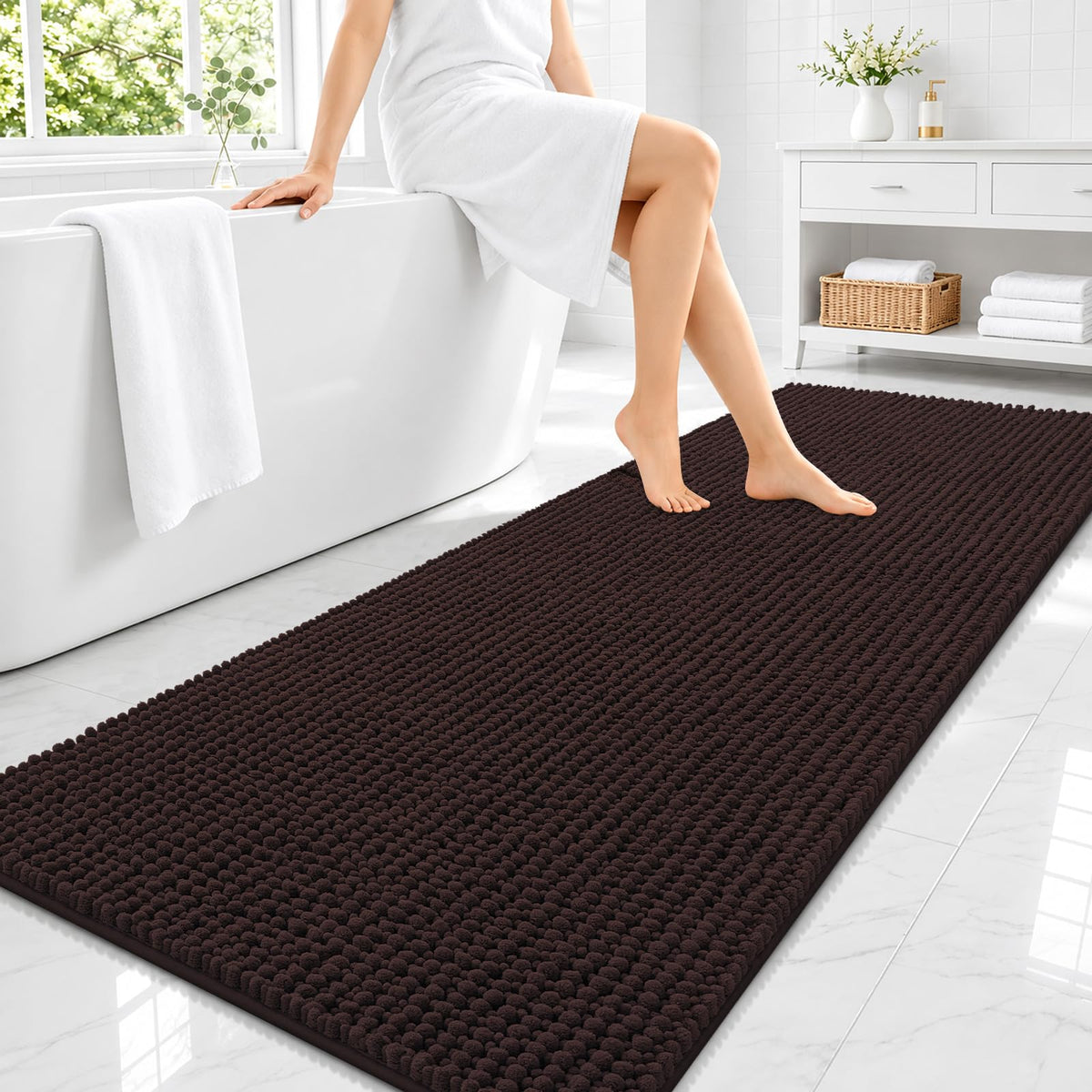 Smiry Thick Bathroom Rugs 30x20, Extra Soft Absorbent Chenille Bath Mat