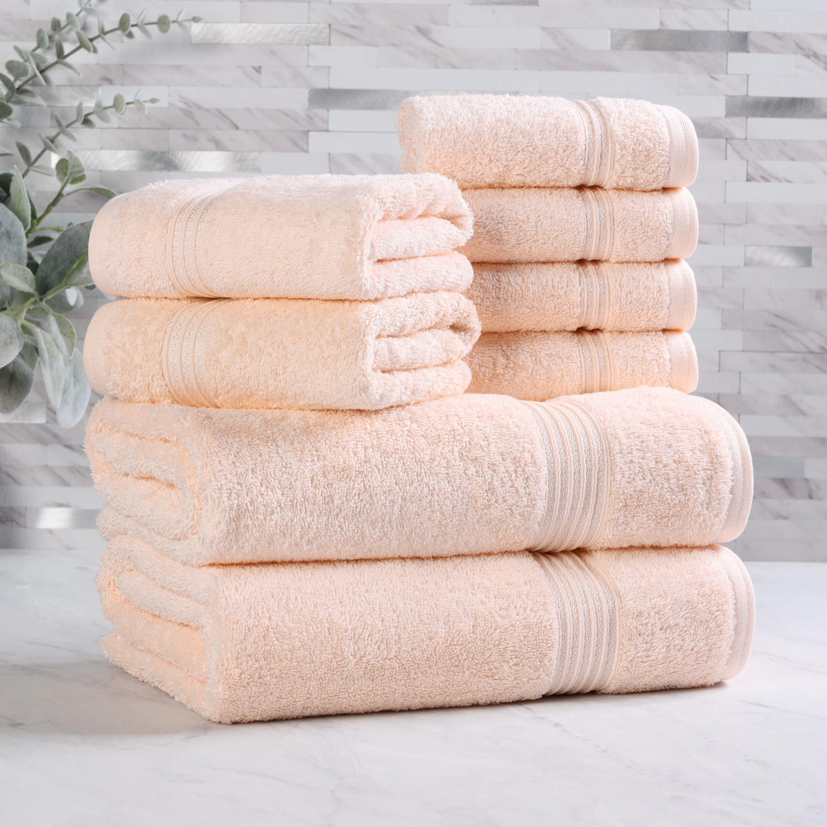 Superior Egyptian Cotton 6-Piece Towel Set, Bathroom Essentials, Towels For Bathroom, Apartment, Airbnb, Guest Bath, Face, Hand, Bath Towels, Washcloths, Absorbent, Fast Drying, Sage