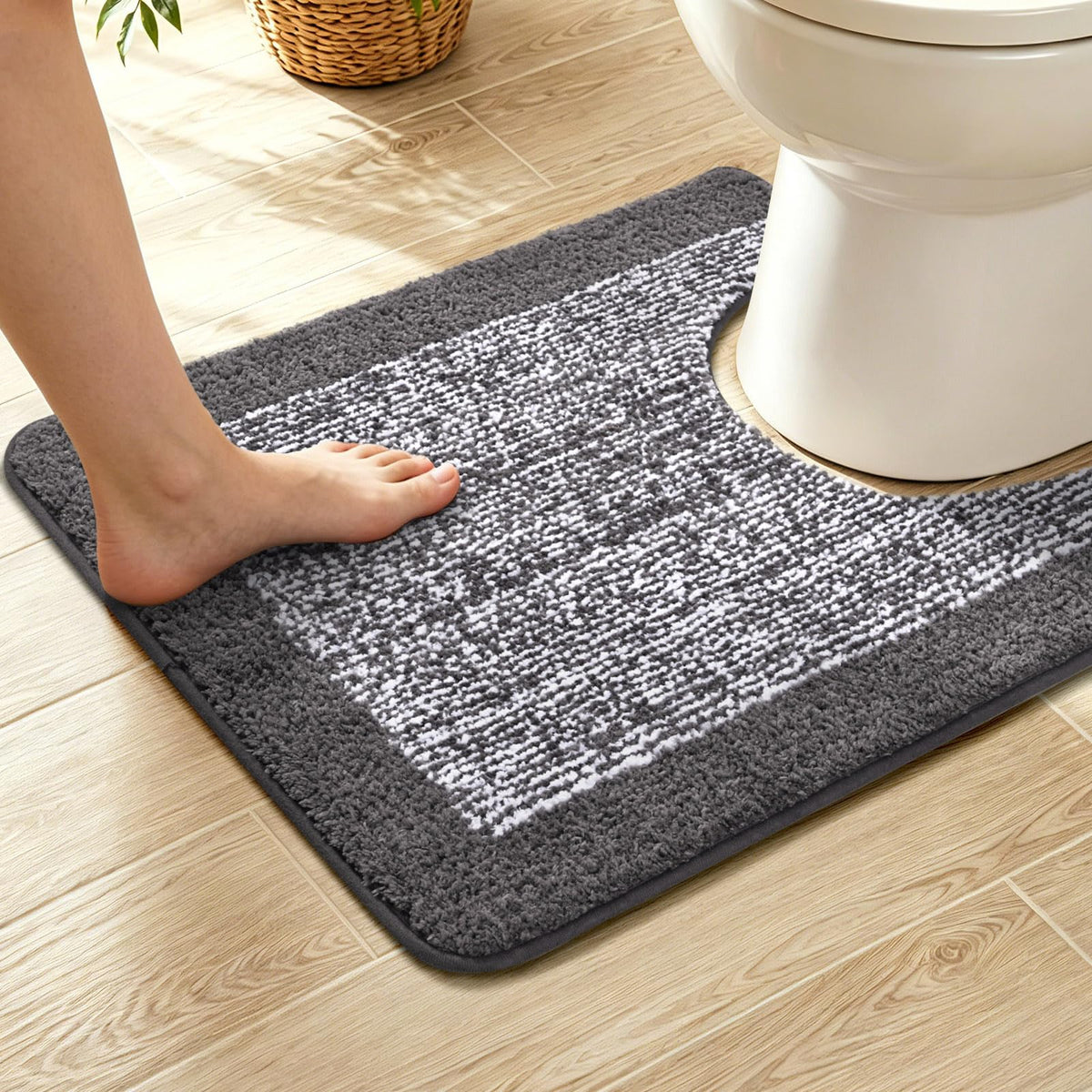 48x24 Long Bathroom Rugs Non Slip Washable, Soft Absorbent Bath Mat Blue